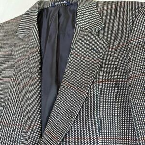 Burberrys Tweed Blazer English Woven Plaid Academia Preppy Old Money Lambs Wool
